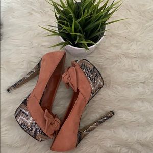Suede peach platforms -Jessica Simpson